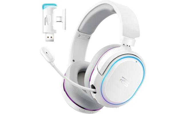 Proove Rapture Wireless Gaming Headphones Maximum Practicality and Powerful Sound, up to 34 hours, 2.4GHz, Bluetooth 5.0, AUX - White